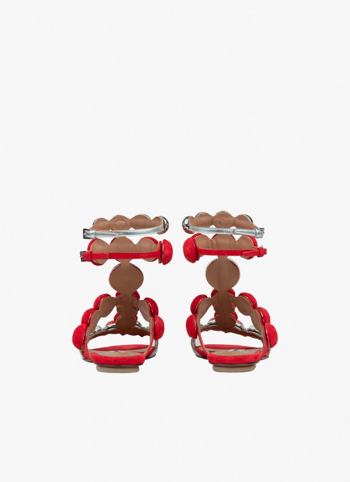 Flat Bombe Sandals ALAÏA LACQUER RED FLAT BOMBE SANDALS